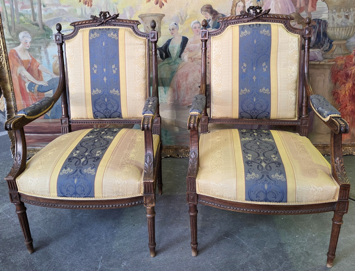 A pair of French Louis XVI Armchairs 